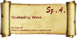 Szakmáry Anna névjegykártya