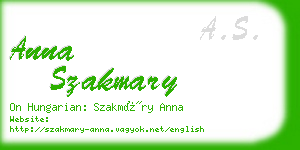 anna szakmary business card